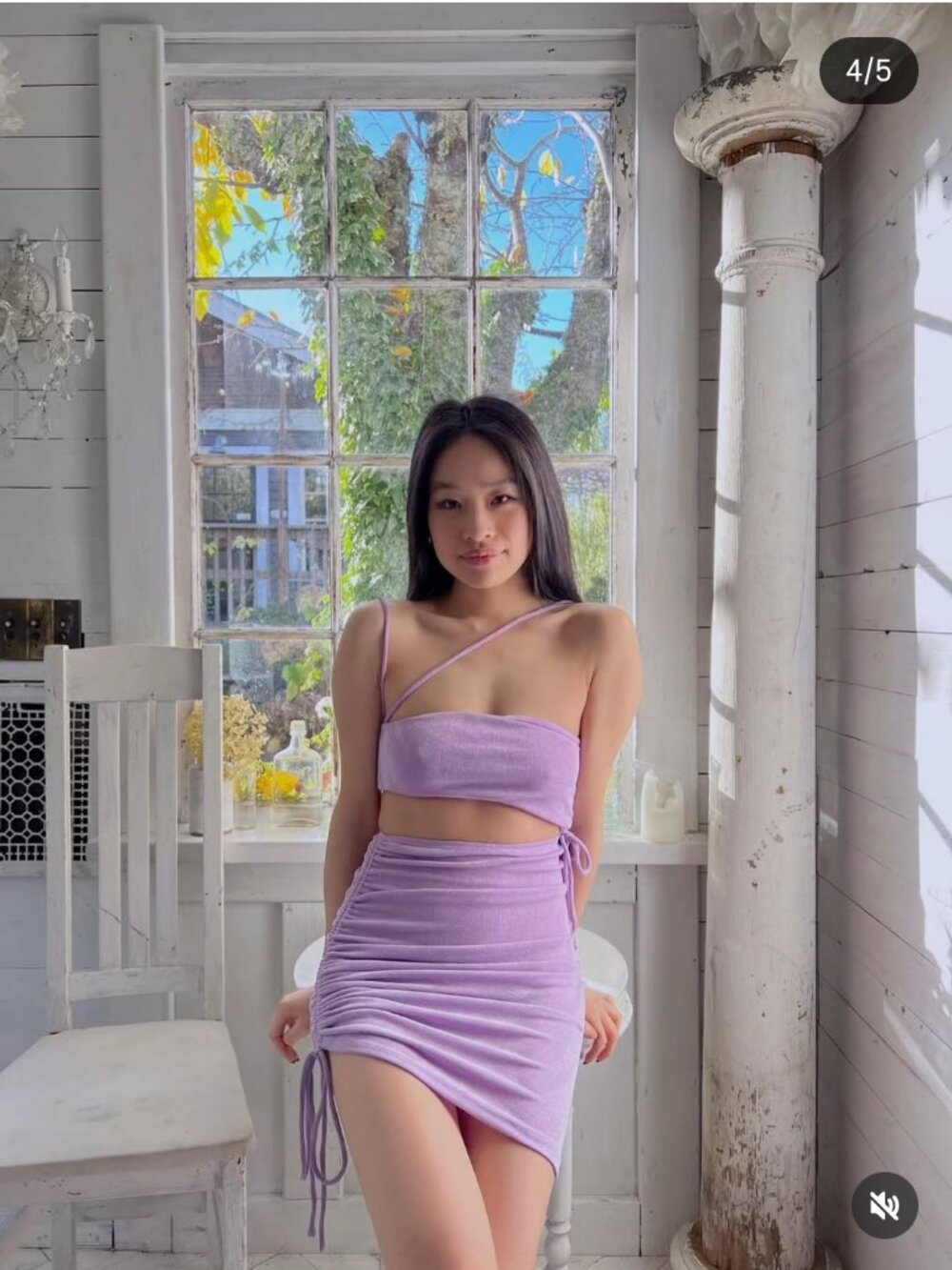 Sexy lilac/purple sparkly matallic cut out mini dress by Princess Poly